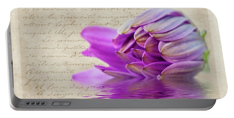 Flower Portable Battery Charger featuring the photograph The Bud by Cathy Kovarik