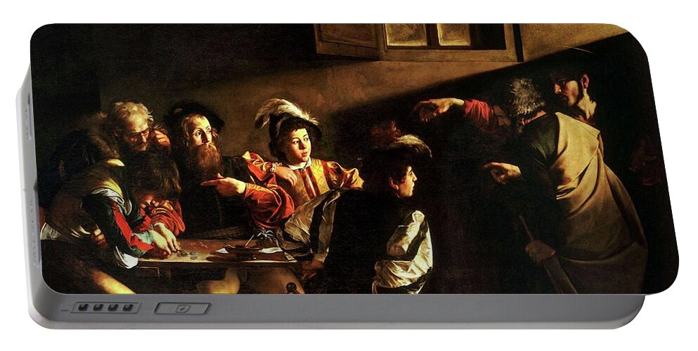 Calling Portable Battery Charger featuring the painting The Calling of St. Matthew by Michelangelo Caravaggio