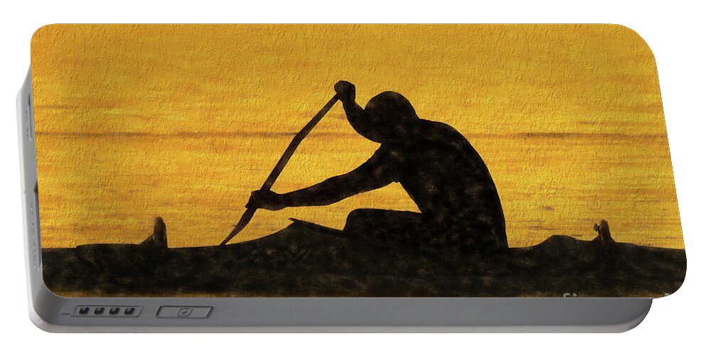 Athleticism Portable Battery Charger featuring the photograph The Canoeist by Scott Cameron
