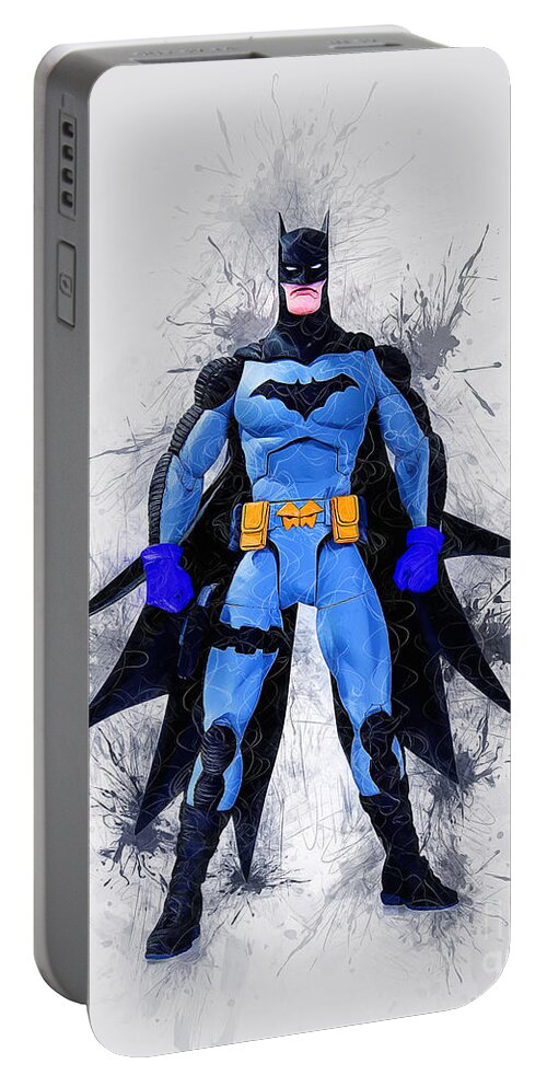 Batman Portable Battery Charger featuring the digital art The Caped Crusader by Ian Mitchell