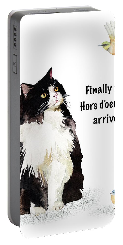 Cats Portable Battery Charger featuring the painting The Cat's Hors d'oeuvres by Colleen Taylor