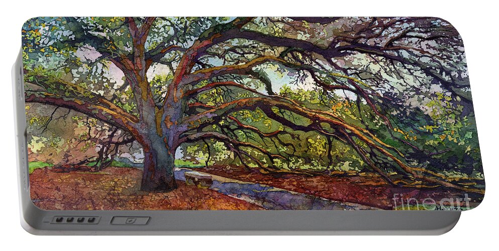 Oak Portable Battery Charger featuring the painting The Century Oak by Hailey E Herrera
