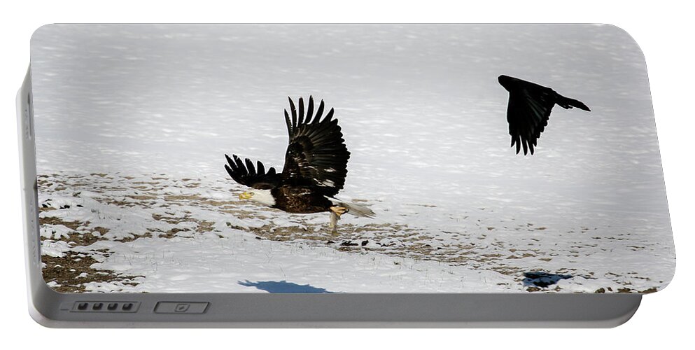 Raven Portable Battery Charger featuring the photograph The Chase is On by Gary Hall
