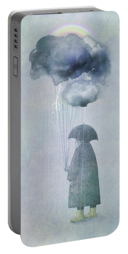 Clouds Portable Battery Charger featuring the painting The Cloud Seller by Eric Fan