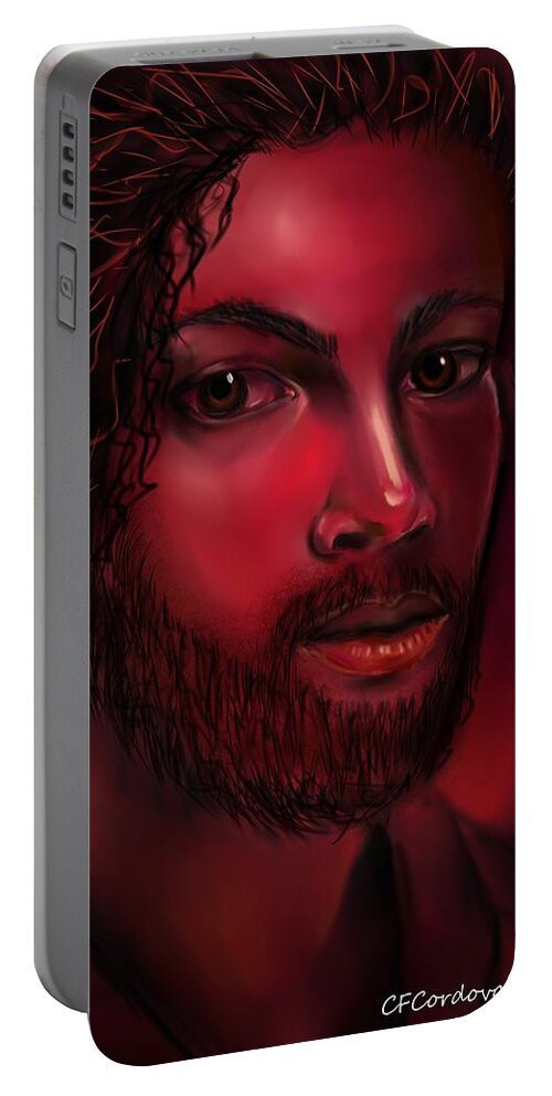 Man Portable Battery Charger featuring the digital art The Color Red by Carmen Cordova