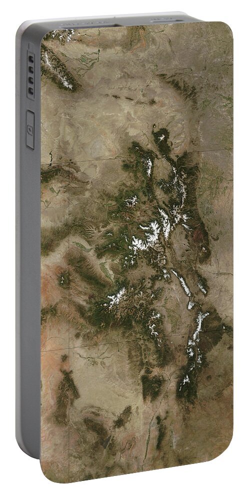 Colorado Portable Battery Charger featuring the photograph The Colorado Rockies From Space by Eric Glaser