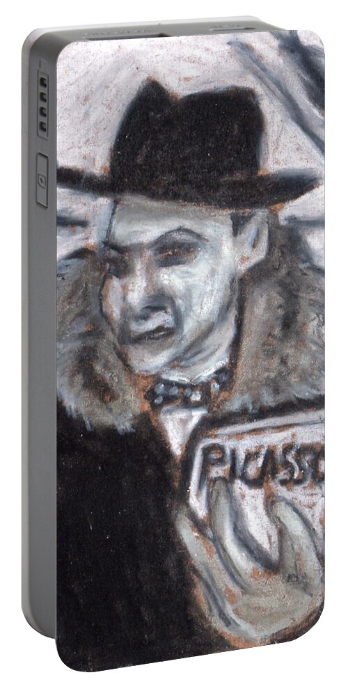 Painting Portable Battery Charger featuring the painting The Contact Noir series by Todd Peterson