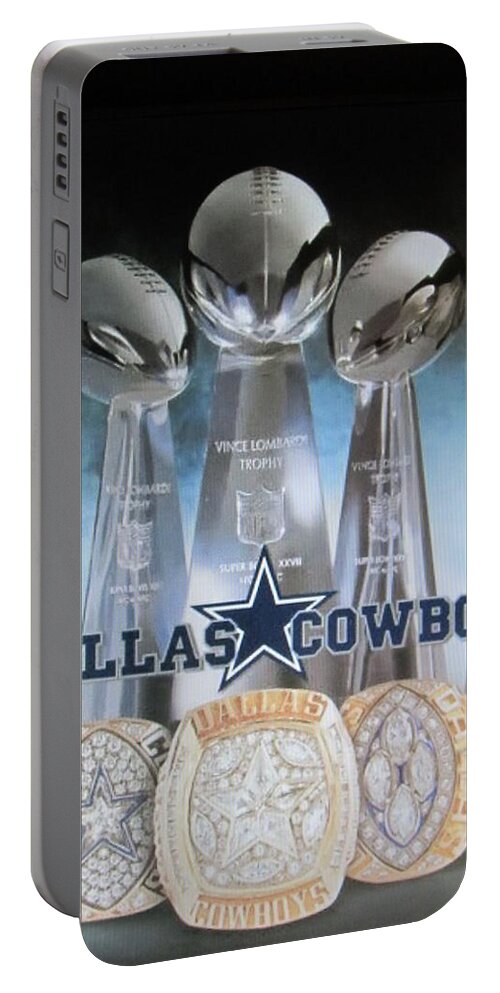 Dallas Cowboys Portable Battery Charger featuring the photograph The Dallas Cowboys Championship Hardware by Donna Wilson