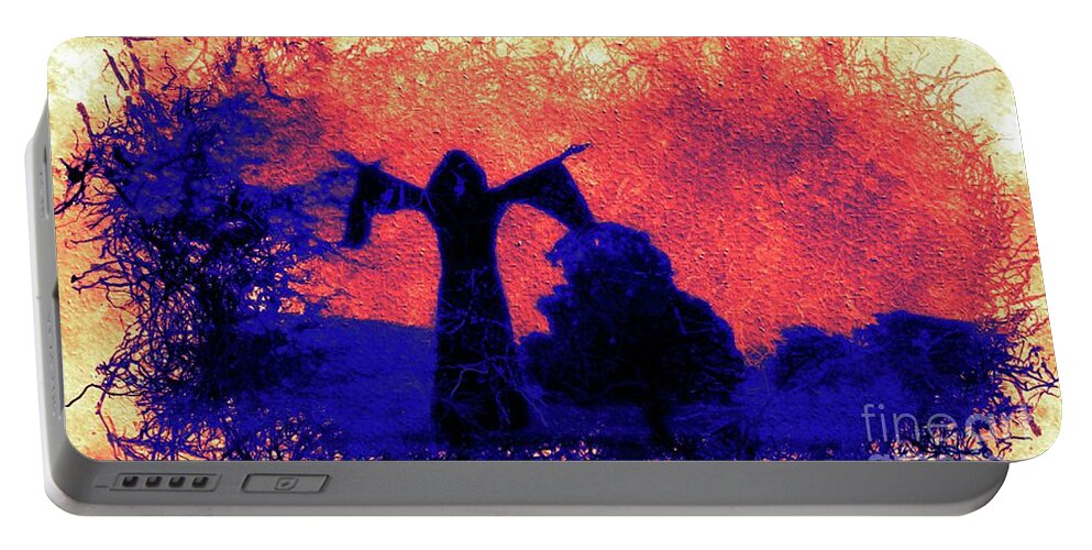 Wizard Portable Battery Charger featuring the painting The Dark Wizard by Esoterica Art Agency