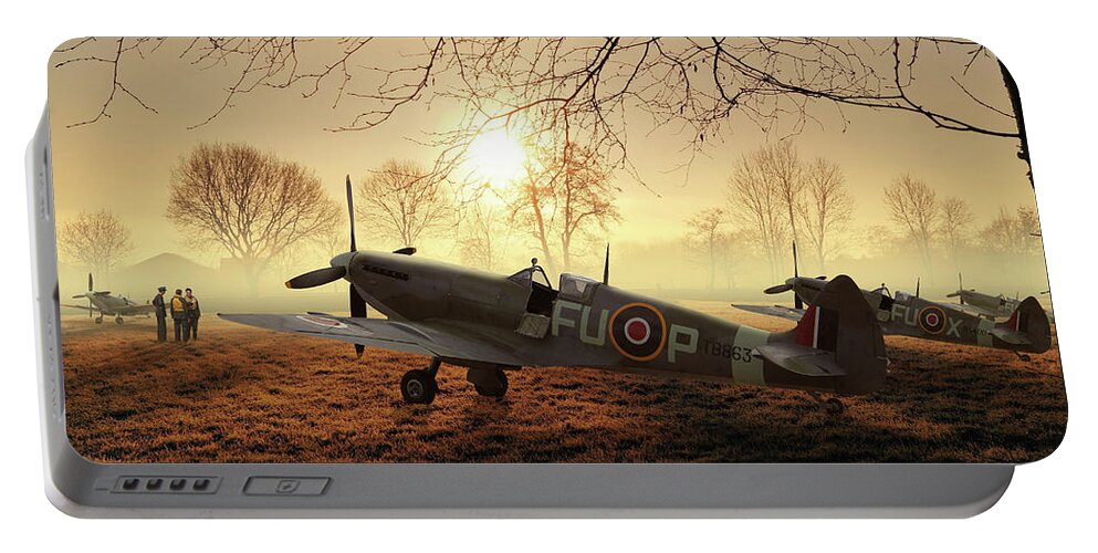 Royal Portable Battery Charger featuring the digital art The Day Begins by Mark Donoghue