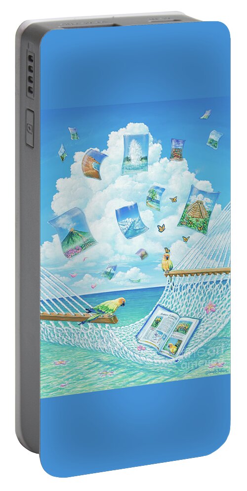 Hammock Portable Battery Charger featuring the painting The Destinations of a Dream by Elisabeth Sullivan
