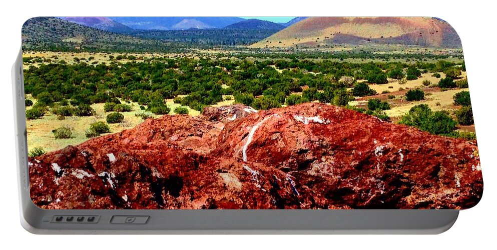 Ruins Portable Battery Charger featuring the photograph The Drama of the High Desert by Michael Oceanofwisdom Bidwell