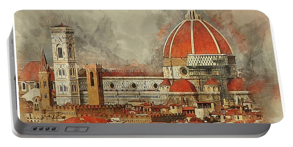 Duomo Portable Battery Charger featuring the photograph The Duomo Florence by Brian Tarr