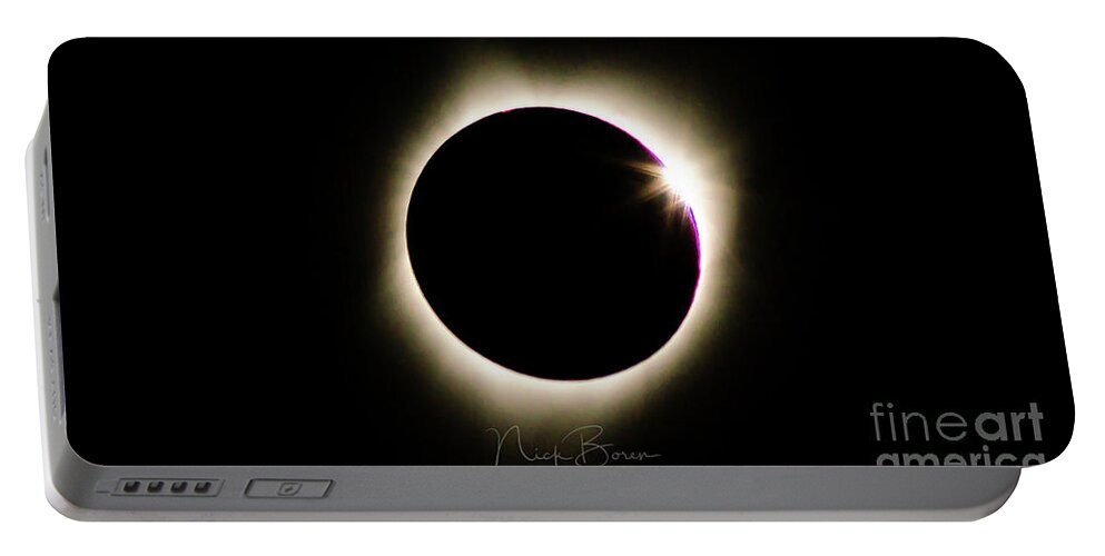 Science Portable Battery Charger featuring the photograph The Edge Of Totality 2 by Nick Boren