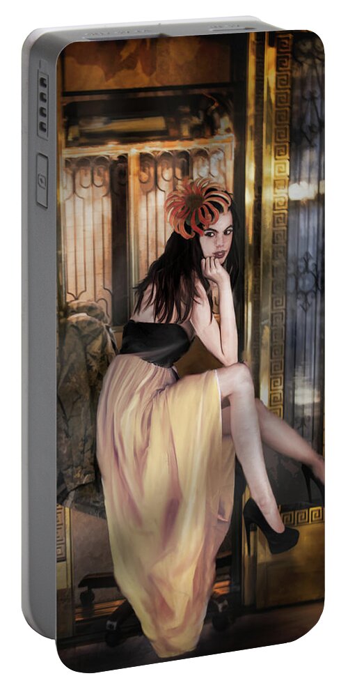 Elevator Portable Battery Charger featuring the photograph The Elevator Girl by Sandra Schiffner
