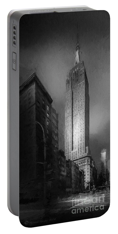Skyline Portable Battery Charger featuring the photograph The Empire State CH by Marvin Spates