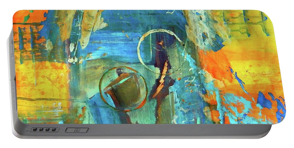 Acrylic Abstracts Portable Battery Charger featuring the painting The End Game by Everette McMahan jr