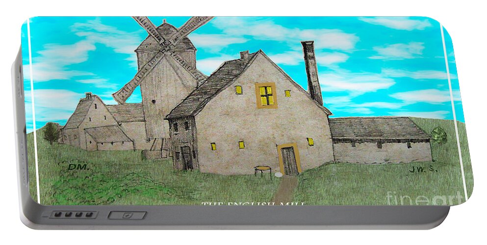 James Wharton Restoration Portable Battery Charger featuring the digital art The English Mill V6 by Donna L Munro