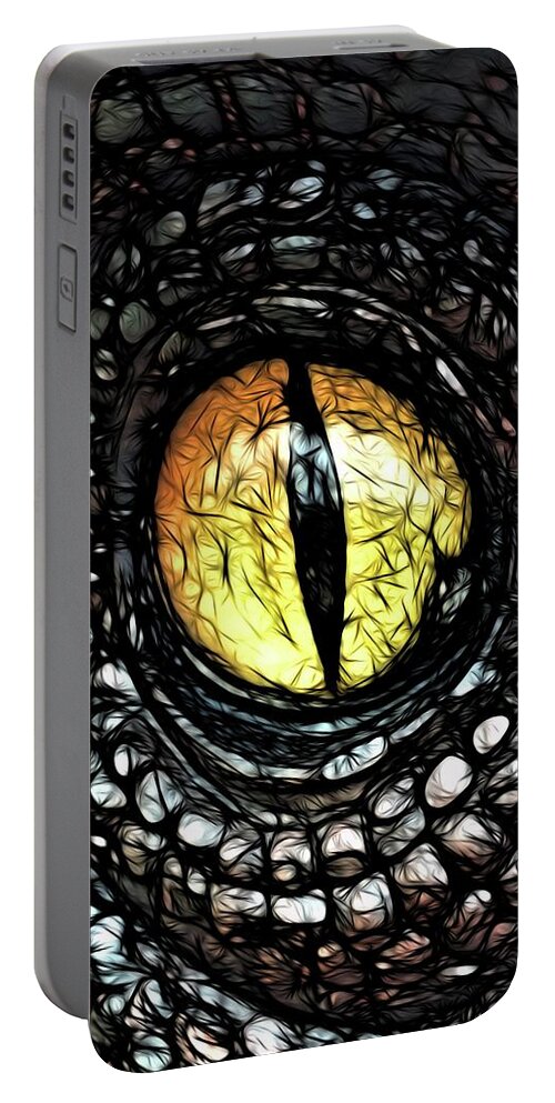 Fantasy Portable Battery Charger featuring the digital art The Evil Eye by Raphael Terra by Esoterica Art Agency