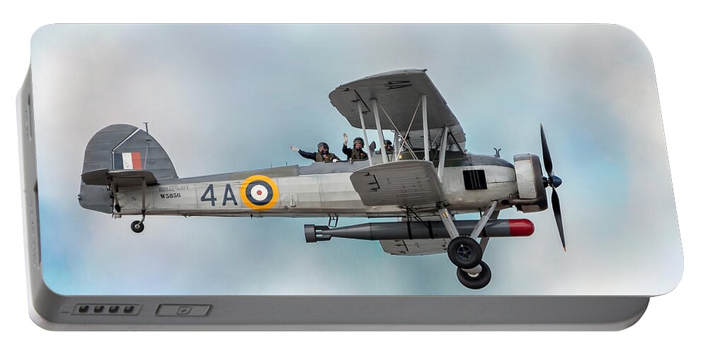 Biplane Portable Battery Charger featuring the photograph The Fairey Swordfish by Adrian Evans