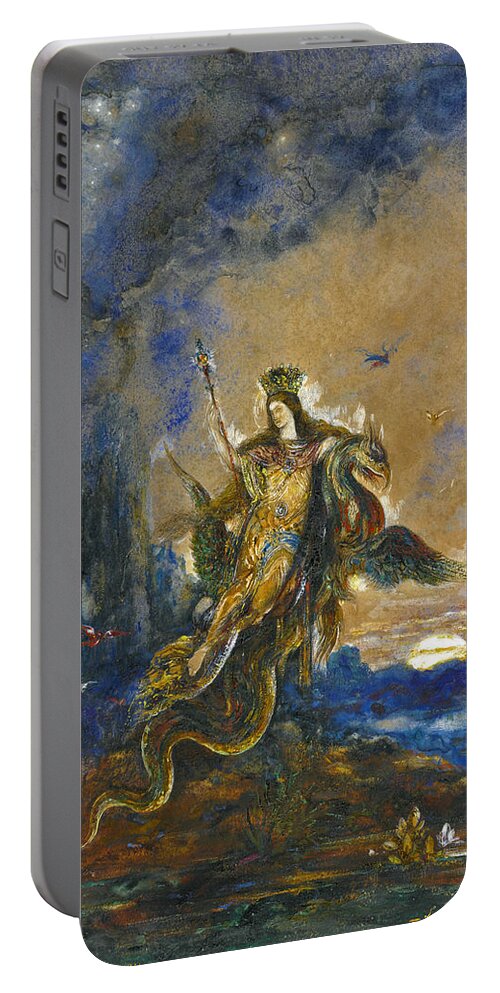 Gustave Moreau Portable Battery Charger featuring the drawing The Fairy by Gustave Moreau