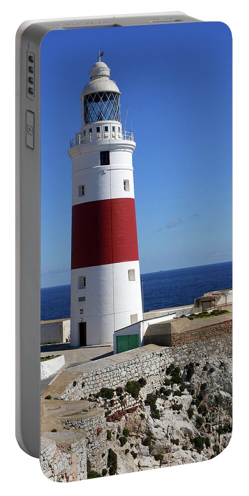 Lighthouse Portable Battery Charger featuring the photograph The First and Last Lighthouse on the Continent of Europe by Brenda Kean