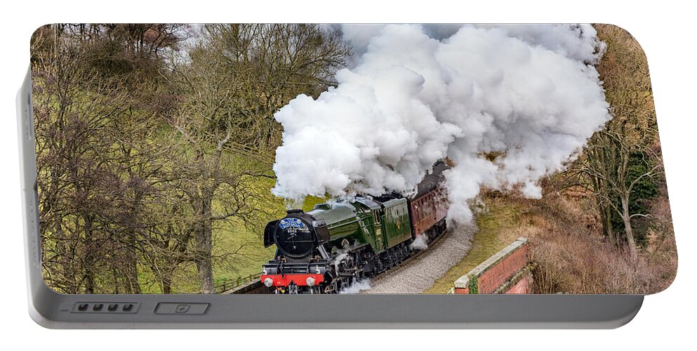 The Flying Scotsman Portable Battery Charger featuring the photograph The Flying Scotsman At Darnholme by Richard Burdon