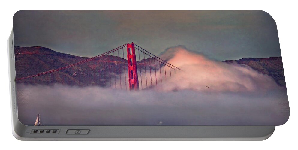 Golden Gate Bridge Portable Battery Charger featuring the photograph The Fog by Hanny Heim