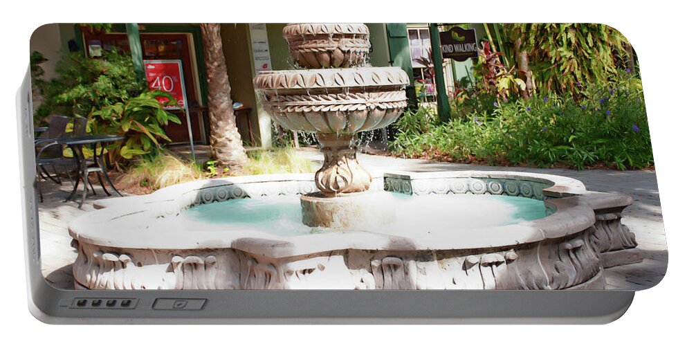 Fountain Portable Battery Charger featuring the photograph The Fountain by Gina O'Brien