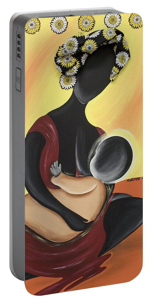 Sabree Portable Battery Charger featuring the painting The Fountain of Life II by Patricia Sabreee