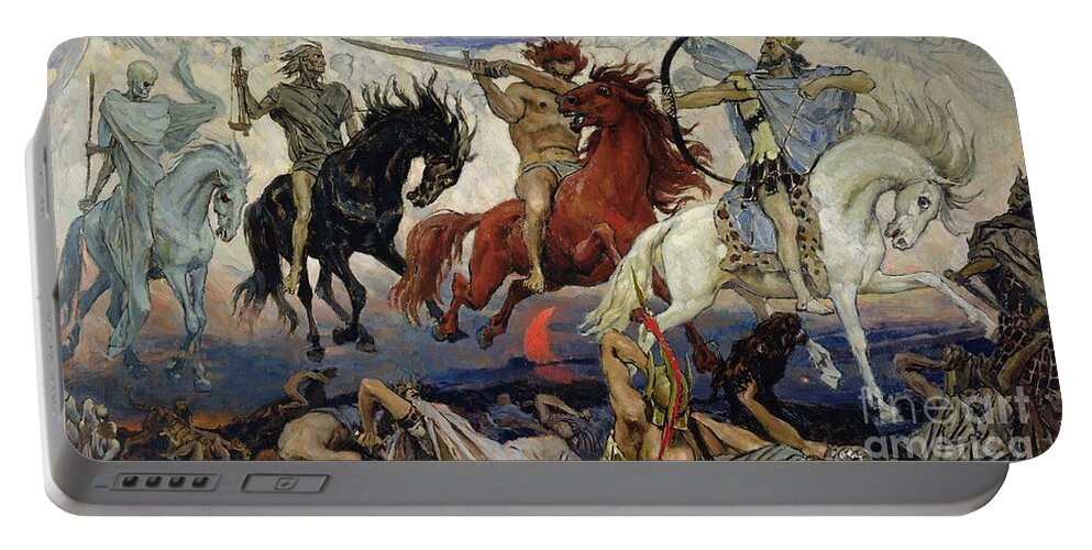 The Portable Battery Charger featuring the painting The Four Horsemen of the Apocalypse by Victor Mikhailovich Vasnetsov