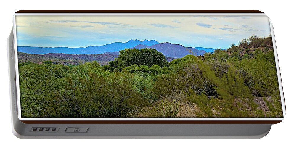 Mountains Portable Battery Charger featuring the photograph The Four Peaks Panorama by Barbara Zahno