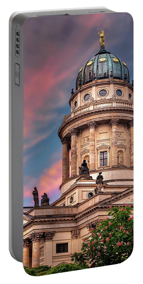 Endre Portable Battery Charger featuring the photograph The French Church in Berlin 2 by Endre Balogh