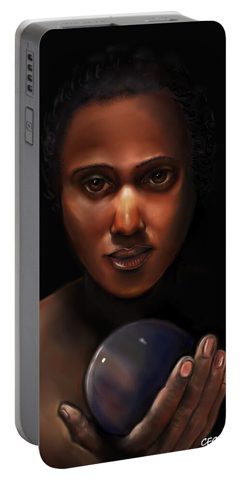 Man Portable Battery Charger featuring the digital art The Seer by Carmen Cordova