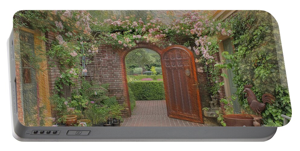Filoli Portable Battery Charger featuring the photograph The Garden door by Patricia Dennis