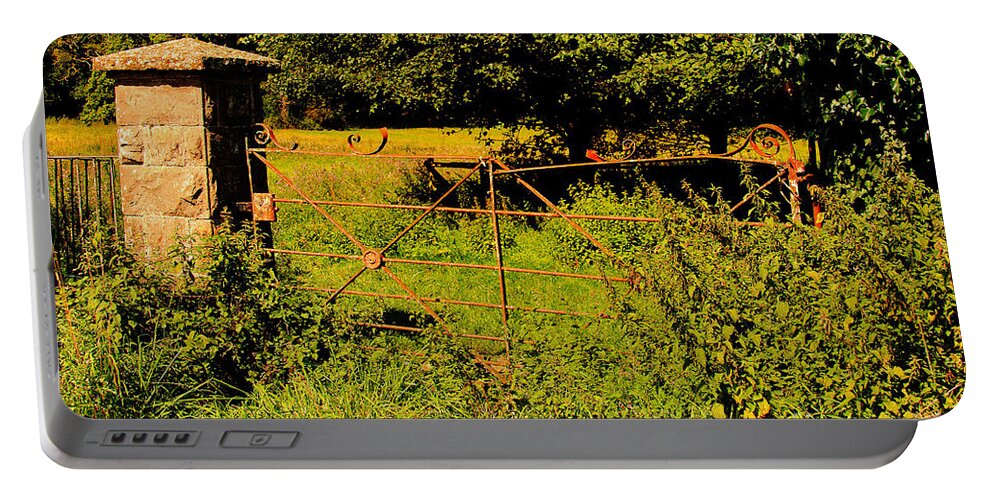 Gates Portable Battery Charger featuring the photograph The Gate at Pandy by Richard Denyer