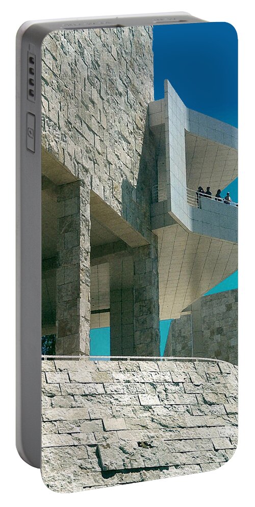 Architecture Portable Battery Charger featuring the photograph The Getty Panel three from Triptych by Steve Karol