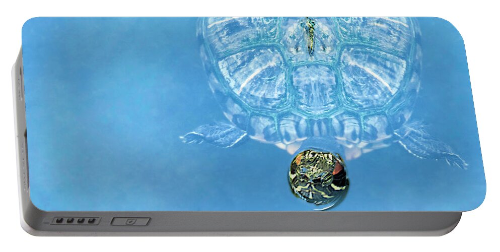 Water Portable Battery Charger featuring the photograph The Glass Turtle by Dianna Lynn Walker