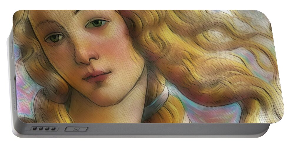 Italian Portable Battery Charger featuring the digital art The Goddess Venus by Russ Harris