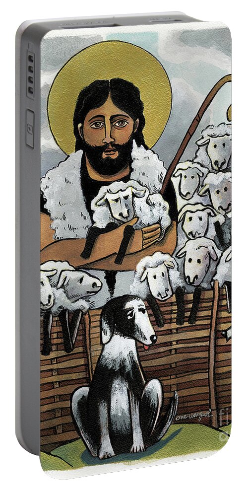 Good Shepherd Portable Battery Charger featuring the painting The Good Shepherd - MMGOH by Br Mickey McGrath OSFS