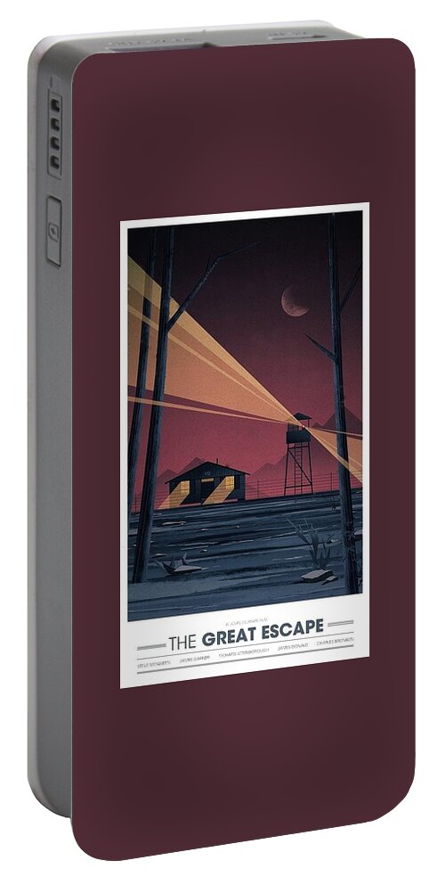 The Great Escape Night Poster 1963 Portable Battery Charger featuring the photograph The Great Escape night poster 1963 by David Lee Guss