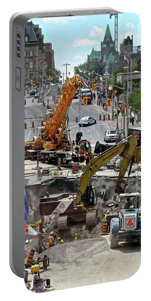 City Portable Battery Charger featuring the photograph The Great Ottawa Sink Hole by Stephanie Moore