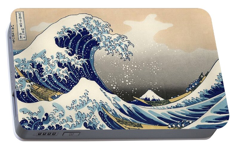 Wave Portable Battery Charger featuring the photograph The Great Wave Off Kanagawa by Katsushika Hokusai