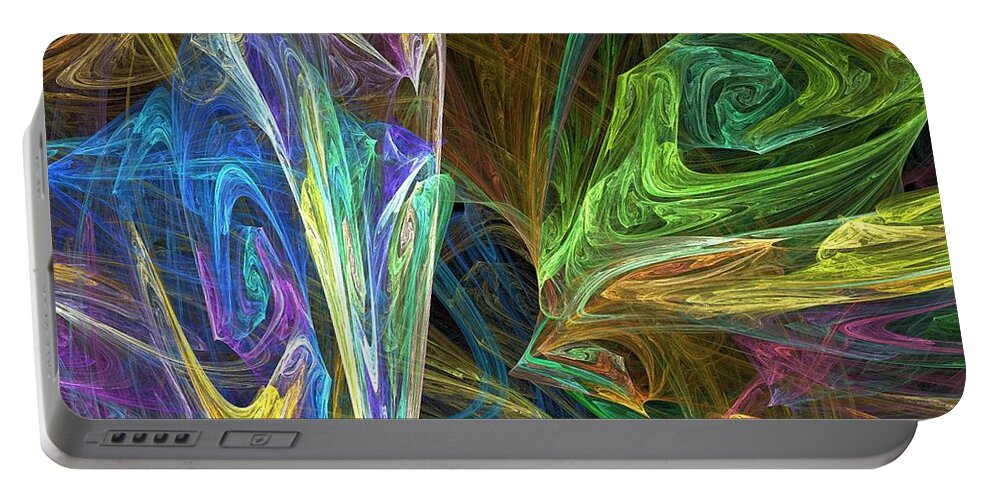 Fractals Portable Battery Charger featuring the digital art The Groove by Richard Rizzo