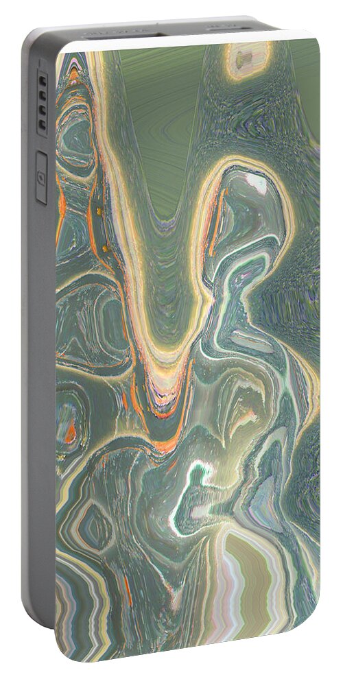 Abstract Portable Battery Charger featuring the digital art The Harp Player by Lenore Senior