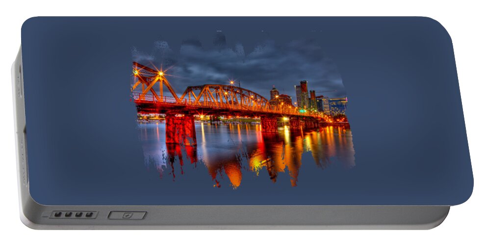 Portland Skyline Portable Battery Charger featuring the photograph The Hawthorne Bridge - PDX by Thom Zehrfeld