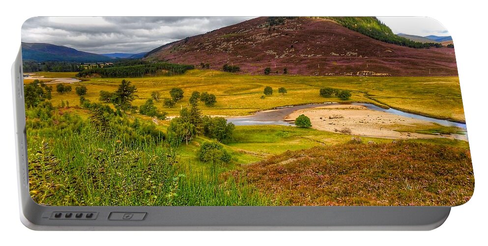 Royal Deeside Portable Battery Charger featuring the photograph The Heather at Royal Deeside by Joan-Violet Stretch