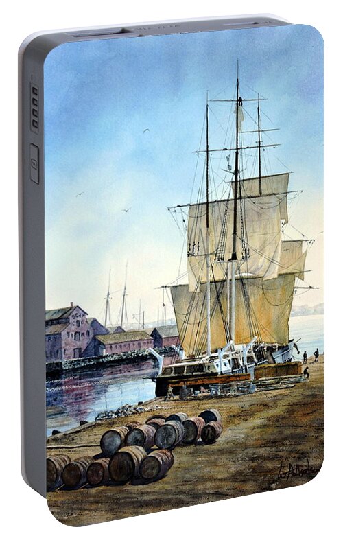 Maritime Portable Battery Charger featuring the painting The Helen Mar by Bill Hudson