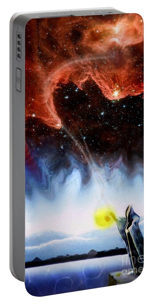 Fantasy Image Portable Battery Charger featuring the painting The Hermit's Path by David Neace
