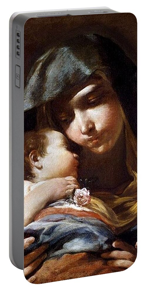 Holy Portable Battery Charger featuring the painting The Holy Child and Blessed Mary by Unknown Artist